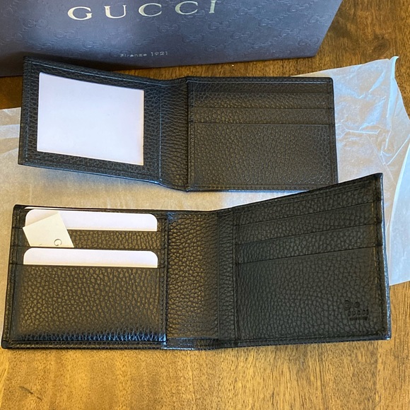 GUCCI 333042 Men's Black wallet card ID NWT - Picture 7 of 8
